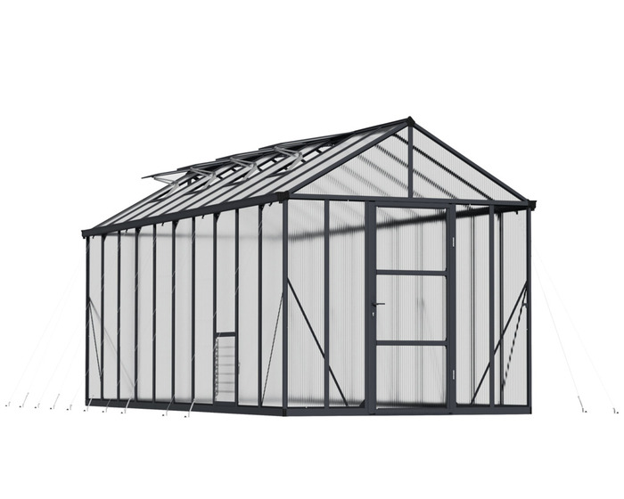 Växthus Glory Premium 15,3 m² Mörkgrå Canopia by Palram
